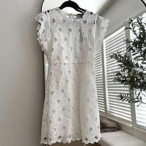 Aqua White Cutout Mini Dress (S) NWT!